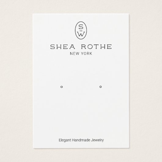 Cool moderne Monogramme blanc Écouter carte d'affi (Devant)