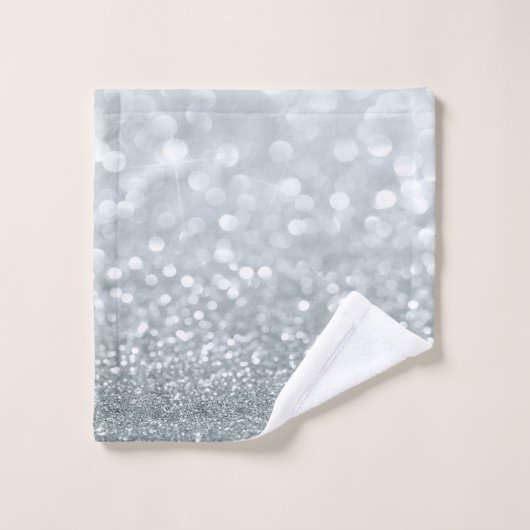 Cool moderne Parties scintillant en argent Bokeh (Gant de toilette)