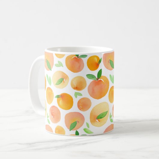 Cool moderne pêche pêche orange mug (Devant gauche)