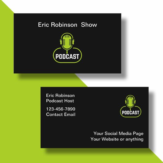 Cool Moderne Podcast Microphone Carte de visite