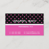 cool, moderne, pois rose carte de profil noir (Dos)