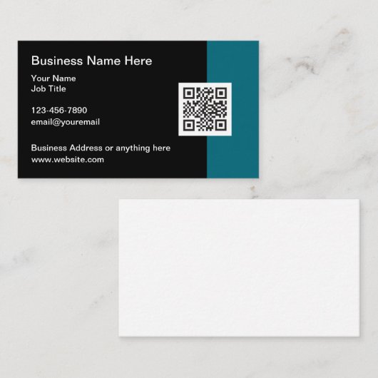 Cool moderne QR Code Cartes de visite (Devant / Derrière)