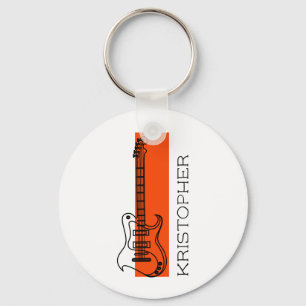 Cool Moderne Trendy Minimaal Witte Gitaar met Na Sleutelhanger