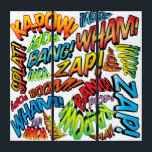 Cool Moderne Typographie Comédie Livre Pop Art<br><div class="desc">Un design pop art amusant,  cool et tendance rétro de la bande dessinée qui met le wham,  zap,  pow dans la journée de n'importe quel super-héros. Conçu par Thisisnotme©</div>