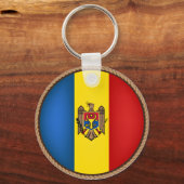 Cool Moldova-vlaggenzegel Sleutelhanger (Voorkant)