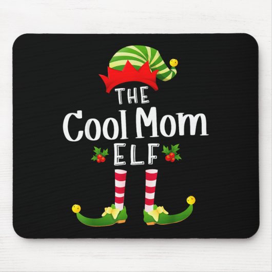 Cool Mom Christmas Elf Matching Pajama X-mas Party Muismat (Voorkant)