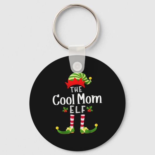 Cool Mom Christmas Elf Matching Pajama X-mas Party Sleutelhanger (Voorkant)