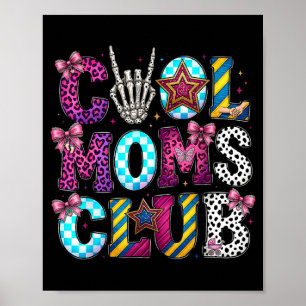 Cool Mom Club Retro Luipaard Disco Hand Pret Humor Poster