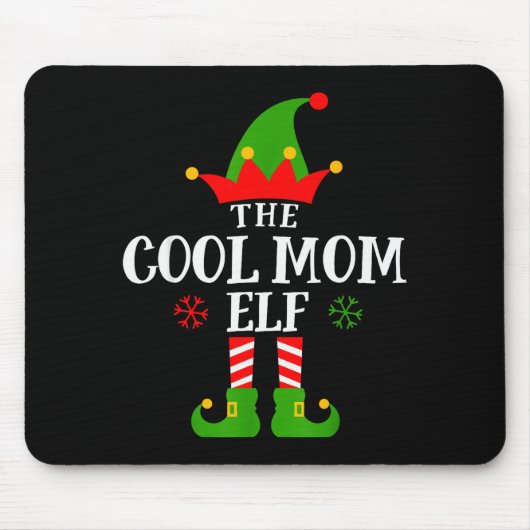 Cool Mom Elf Funny Matching Family Christmas Pajam Muismat (Voorkant)