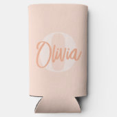 Cool Monochrome Blush Roze Trendy Script Monogram (Achterkant)