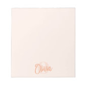 Cool Monochrome Blush Roze Trendy Script Monogram Notitieblok (Voorkant)