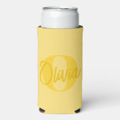 Cool Monochrome Geel Trendy Script Monogram Bier (Seltzer Voorkant)