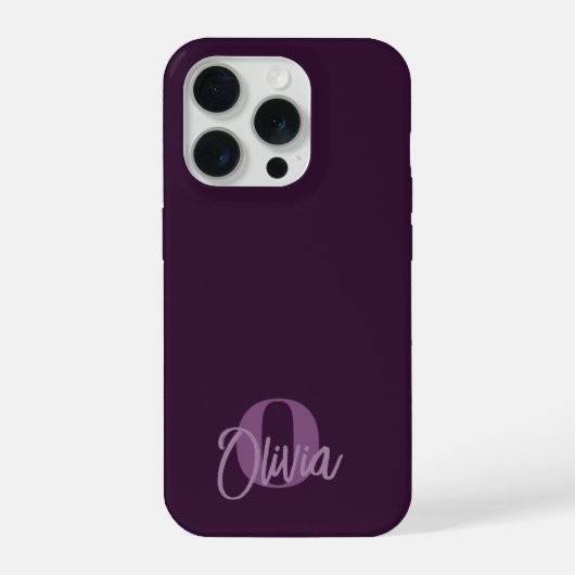 Cool Monochrome violet moderne Monogramme (Verso)