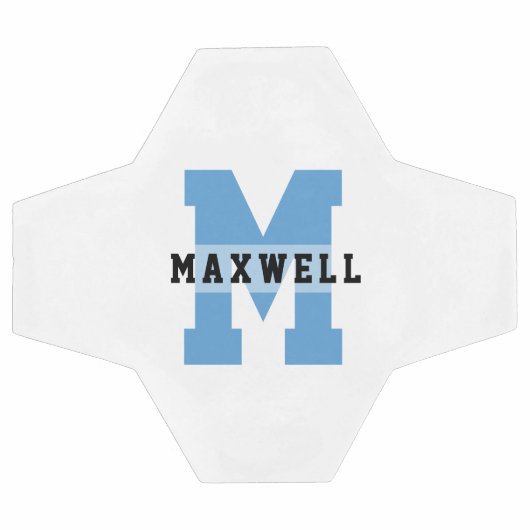 Cool Monogram Aangepaste naam Klassiek Licht Blauw Voetbal (Enkel)