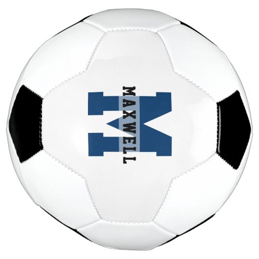 Cool Monogram Aangepaste naam Klassieke Lichte Bla Voetbal (Gedraaid)