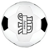 Cool Monogram Aangepaste Naam Klassieke Voetbal Vo (Gedraaid)
