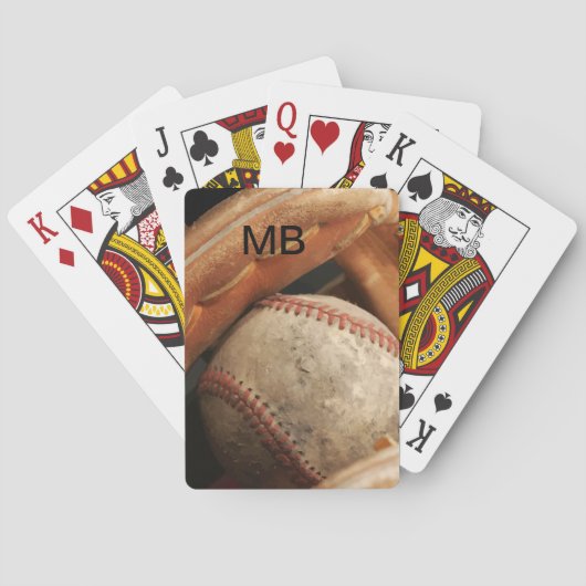 Cool Monogram Baseball Theme Poker Speelkaarten (Achterkant)