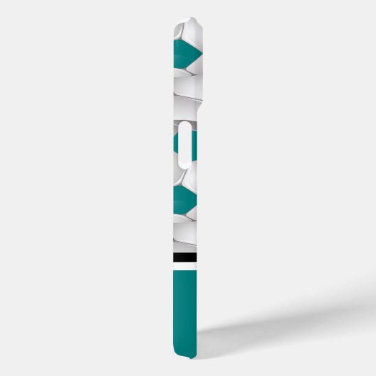 Cool Monogram Blauwgroen Black Voetbal Patroon Case-Mate iPhone Case (Achterkant / Rechts)