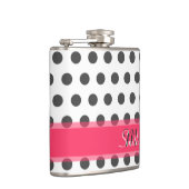 Cool monogram grijs grootpoliepstippatroon heupfles (Rechts)