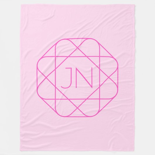 Cool Monogram, Hip Logo Style | Roze en magenta Fleece Deken (Voorkant)