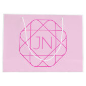 Cool Monogram, Hip Logo Style | Roze en magenta Groot Cadeauzakje (Achterkant)