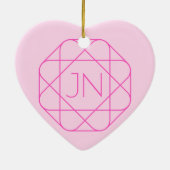 Cool Monogram, Hip Logo Style | Roze en magenta Keramisch Ornament (Achterkant)