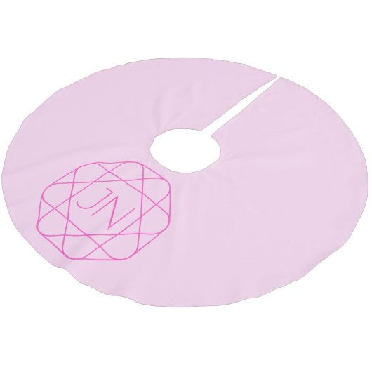 Cool Monogram, Hip Logo Style | Roze en magenta Kerstboom Rok (Gekanteld)