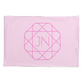 Cool Monogram, Hip Logo Style | Roze en magenta Kussensloop (Achterkant)