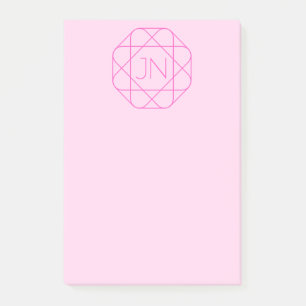 Cool Monogram, Hip Logo Style   Roze en magenta Post-it® Notes