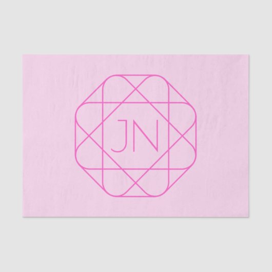 Cool Monogram, Hip Logo Style | Roze en magenta Tissuepapier (Voorkant)