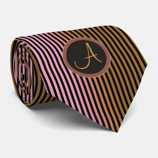 Cool Monogram Retro Cravates rayés (Roulé)