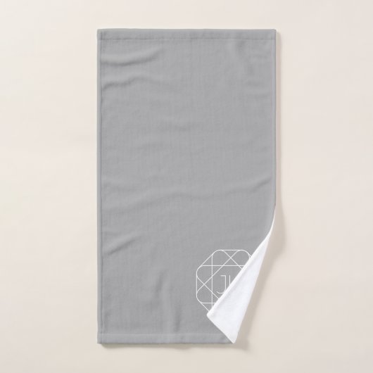 Cool monogram, style vibe | Grey & White (Serviette à main)