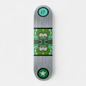Cool Monogramed Geometric Silver Skateboard (Voorkant)