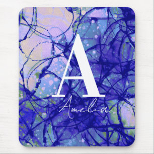 Cool Monogrammatica Name Abstract Blue Muismat