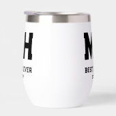 Cool Monogramme Moderne Noir et Blanc Meilleur Pap (Droite)