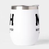 Cool Monogramme Moderne Noir et Blanc Meilleur Pap (Gauche)