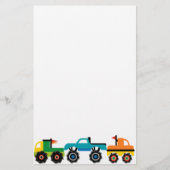 Cool Monster Trucks Blue Red Green Giften voor jon Briefpapier (Voorkant)