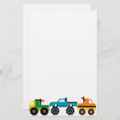 Cool Monster Trucks Blue Red Green Giften voor jon Briefpapier (Voorkant / Achterkant)