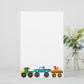 Cool Monster Trucks Blue Red Green Giften voor jon Briefpapier (Staand voorkant)