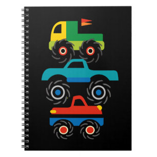 Cool Monster Trucks Blue Red Green Giften voor jon Notitieboek