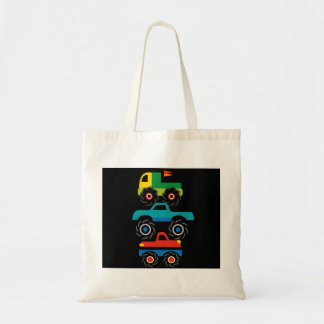 Cool Monster Trucks Blue Red Green Giften voor jon Tote Bag