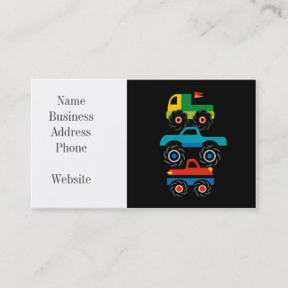 Cool Monster Trucks Blue Red Green Giften voor jon Visitekaartje