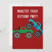 Cool Monster Trucks Invitations de fête d'annivers (Dos)