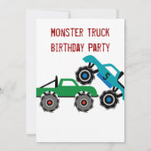 Cool Monster Trucks Invitations de fête d'annivers (Dos)