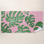 Cool Monstera Feuilles Serviette de plage personna (Devant)