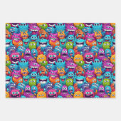 Cool monsterfeest unisex kinder inpakpapier vel (Voorkant 3)
