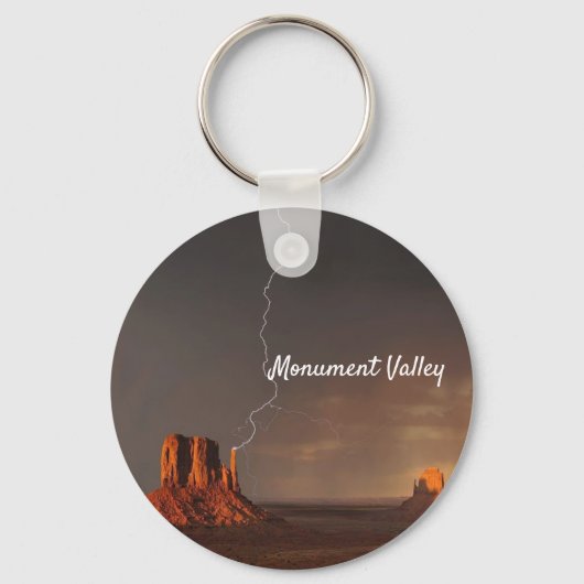 Cool Monument Valley Lightning Storm Arizona Sleutelhanger (Voorkant)