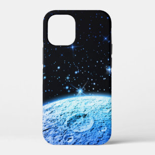 Cool Moon Blue Galaxy Space Stars iPhone 12 Mini Hoesje