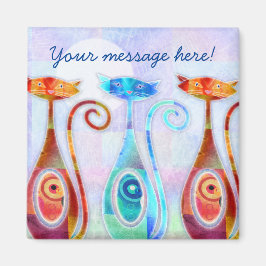 Cool Moonkats Custom Textured Collage Magneet