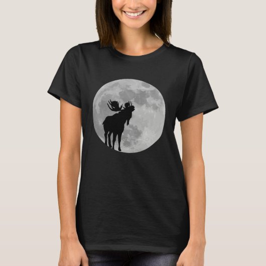 Cool Moose  Moon    Howling Moose T-shirt (Voorkant)